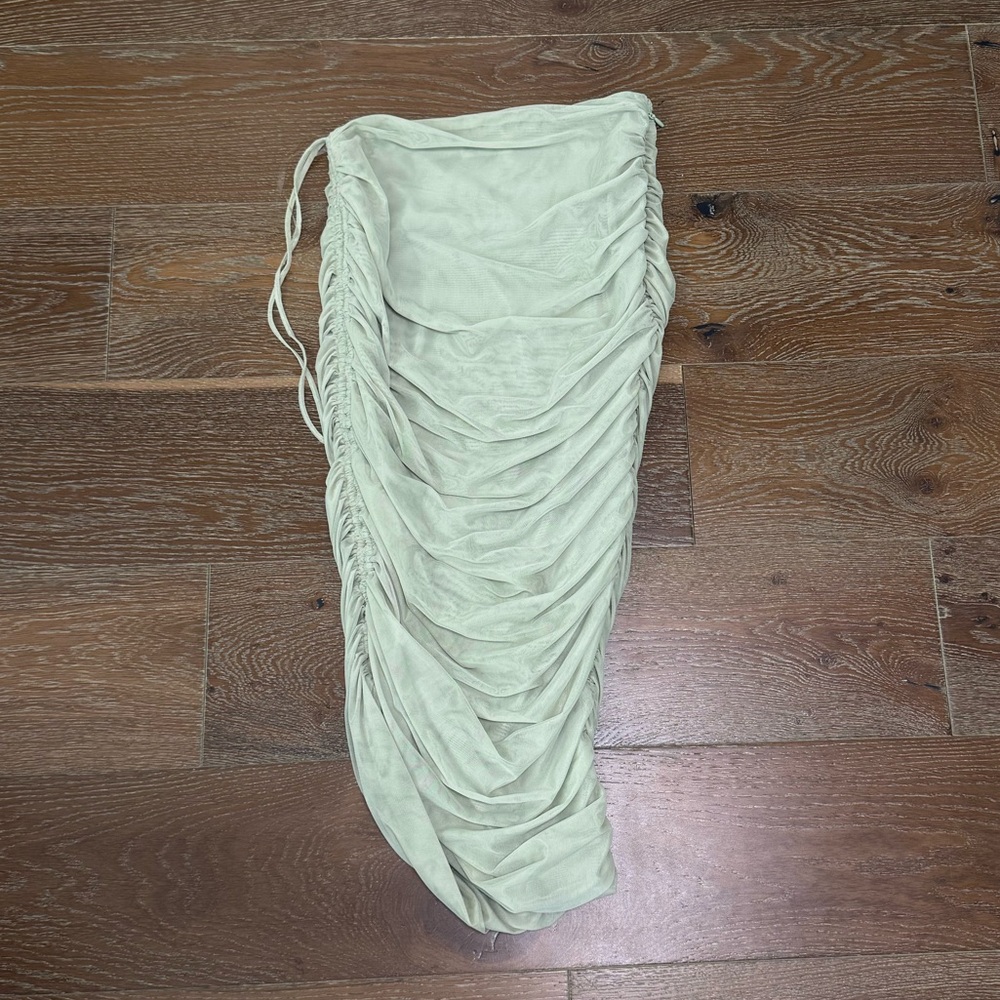 Ruched Skirt in Light Green